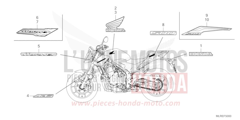 MARQUE/RAYURE de Hornet 500 GRAPHITE BLACK (NHB01) 2026